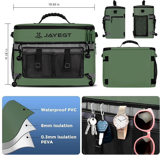 Kayak Cooler Behind Seat - Waterproof Cooler Bag Compatible with Lawn-Chair Seat Kayak，Kayak Accessories Camping Cooler, Portable Ice Chest for Fishing, Beach,Picnic, Trips