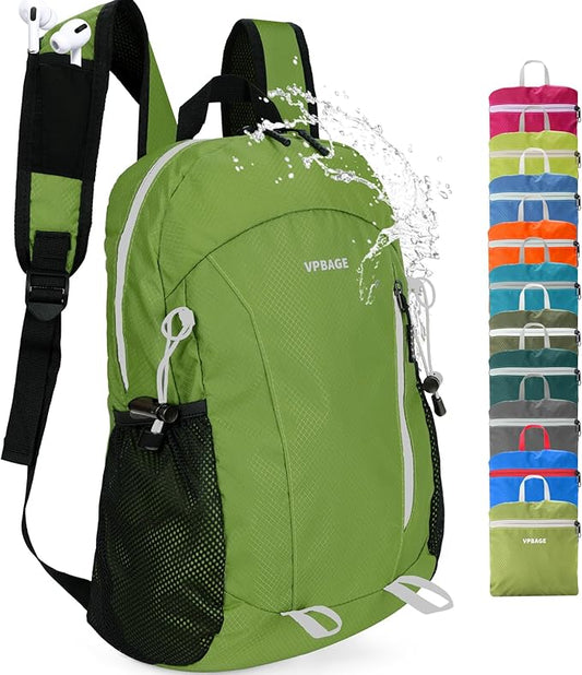 15L Highly Water-resistant Hiking Daypack, Small Backpack Travel Outdoor, Lightweight Day Pack with Tool Loops(Dark Yellow)