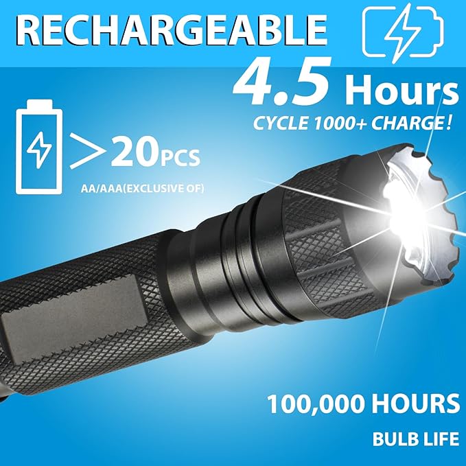 Tactical Flashlight 1200 High Lumen Duty Belt Flashlight for Law Enforcement, Premium Police Flashlight with Holster for Duty Belt,led Flashlight Small -Sentinel-X1