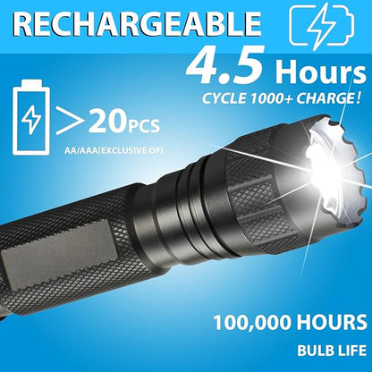 Tactical Flashlight 1200 High Lumen Duty Belt Flashlight for Law Enforcement, Premium Police Flashlight with Holster for Duty Belt,led Flashlight Small -Sentinel-X1