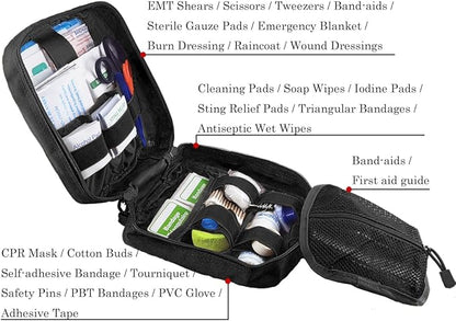 Rip-Away EMT Pouch Molle Pouch Ifak Pouch Medical First Aid Kit Utility Pouch 1000D Nylon Carlebben (with Medical Supplies)