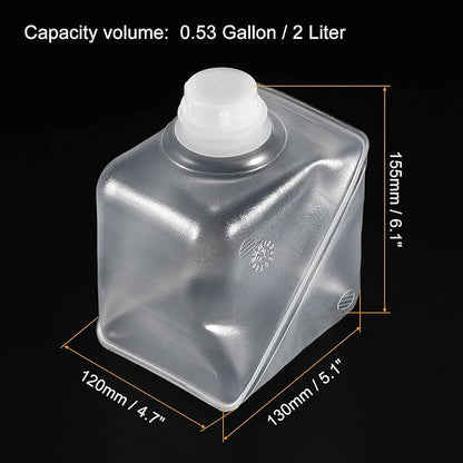 MECCANIXITY Collapsible Water Container 2L 0.53 Gallon Portable Storage Carrier Cube Jug with Spigot Sealing Cap for Outdoor Hiking Camping Boating Swimming