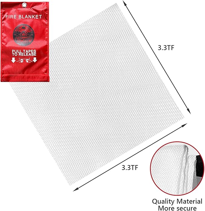 fire Blankets Emergency for Home 40" x 40" - 4 Pack, Kitchen Fire Blanket, House Emergency Fire Retardant Blanket,BBQ Camping Blanket(4)