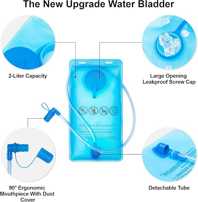 Everfun Hydration Backpack 18L with Water Bladder 2L/3L Hiking Water Backpack Women Men Lightweight Insulation Hydration Day Rucksack for Hiking, Cycling, Running, Festival, Camping