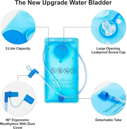 Everfun Hydration Backpack 18L with Water Bladder 2L/3L Hiking Water Backpack Women Men Lightweight Insulation Hydration Day Rucksack for Hiking, Cycling, Running, Festival, Camping