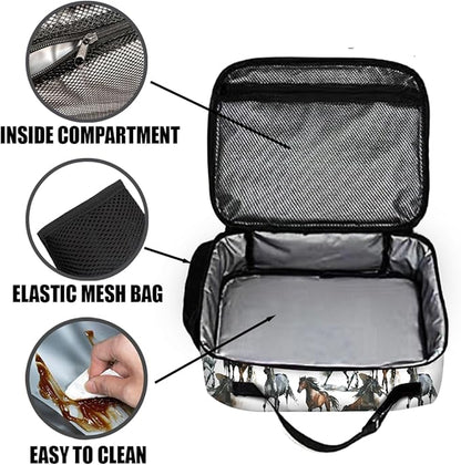 Horse Lunch Bag Reusable Insulated Lunch Box Keep Food Cooler Thermal Lunch Tote for Women Men
