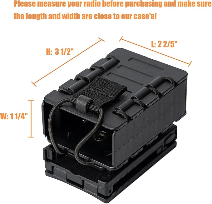 Compact Radio Holster Polymer Walkie-Talkie Case w/Duty Belt/MOLLE Vest Clip Two Ways Radio Pouch Interphone Carrier Sheath for Police Law Enforcement Security Firefighter Rescue EMS EMT