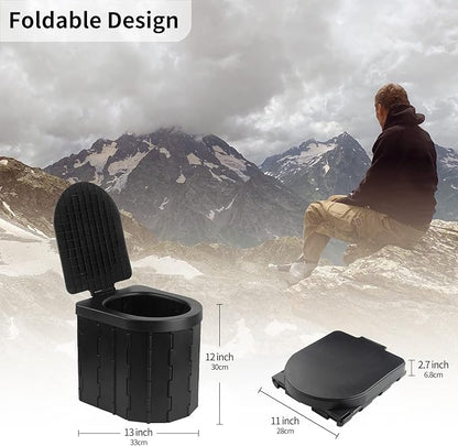Portable Toilet for Camping with Lid, Portable Potty for Adults, Porta Potty Travel Toilet Commode Bucket Toilet for Camping, Car, Travel, Hiking, Outdoor, Backpack, Trips, Boat, Beach, Traffic Jam
