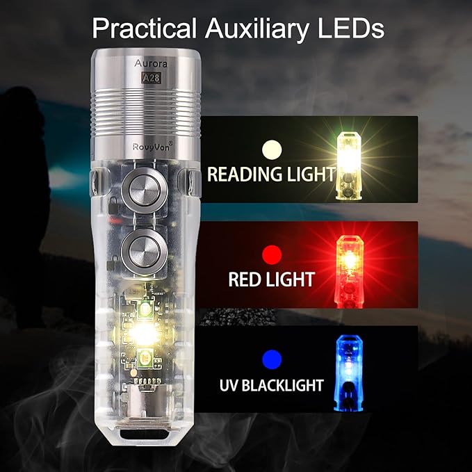 RovyVon A28 Gen 2 Pocket Flashlight, 1000 Lumen with Sidelight Super Bright Handheld Flashlights, USB C Rechargeable EDC Flashlights Waterproof for Hiking, Outdoor, Emergency