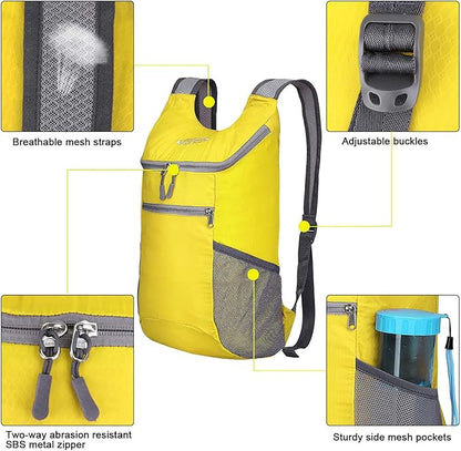 G4Free Lightweight Packable Hiking Backpack for Men Women Small Hiking Daypacks Foldable Shoulder Pack Casual Outdoor Bag 11L