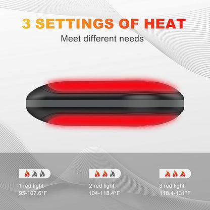 Hand Warmers Rechargeable, Portable Electric Pocket Heater, Reusable USB Hand Warmer with 5200mAh Power Bank, 3 Heat Settings, Winter Essentials for Men Women Hiking, Camping, Skiing