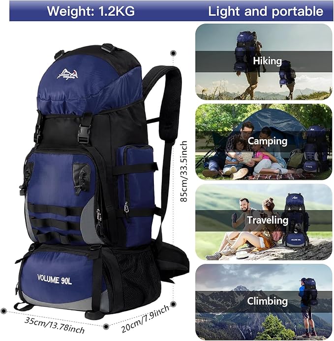 90L Large Camping Hiking Backpack,Trekking backpack,Waterproof Molle Rucksack Backpack,Sport Backpack