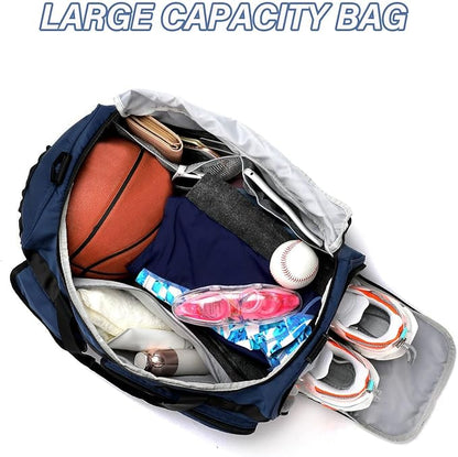 MAXTOP Gym Bag for Women Men Travel Duffle Bag Large Capacity Carry On Weekender Overnight Bag With Shoe Compartment Gym Tote Dry Wet Separation Duffel Bag for Travel