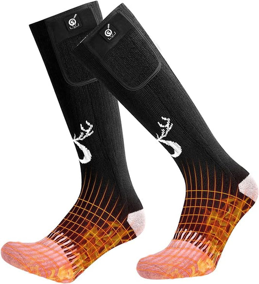 Upgraded Rechargeable Electric Heated Socks,7.4V 2200mAh Battery Powered Cold Weather Heat Socks for Men Women,Outdoor Riding Camping Hiking Motorcycle Skiing Warm Winter Socks