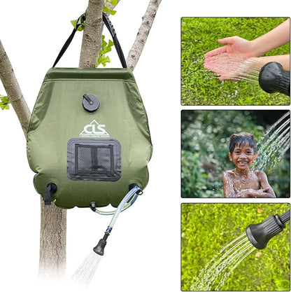 Sutekus Camping Shower Solar Shower Bag 5 Gallon Portable Camping Shower Bag for Outdoor Camping Hiking Beach Swimming Traveling