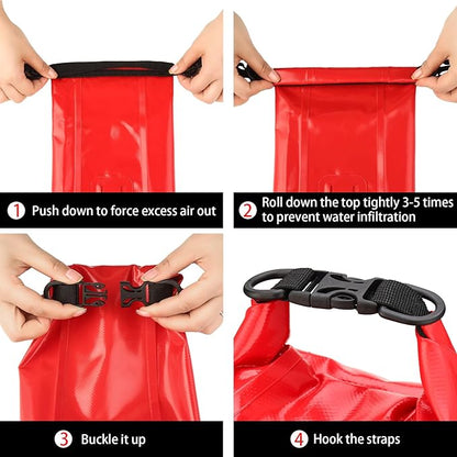Waterproof Marine First Aid Kit 210Pcs - Emergency Boat Safety Supplies for Fishing, Kayaking with Roll Top Design