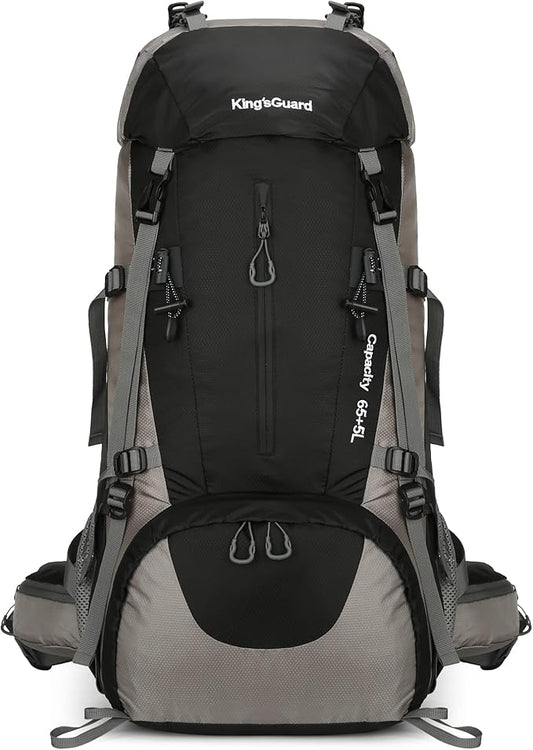 70L Camping Hiking Backpack with Rain Cover Waterproof Backpacking Backpack for Hiking Treeking Climbing Outdoor (Black)