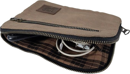 Hide & Drink, Zipper Gear Pouch, Camping Bag, Travel Accessory, Multi-Purpose Bag, Waxed Canvas and Full Grain Leather