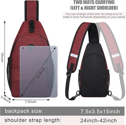 Crossbody Bags for Women Men Trendy Sling Bag Bakpack Casual Chest Bag with Convertible Shoulder Strap
