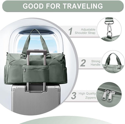 Gym Bag for Women Men, Sport Duffle Bag with Shoe Compartment, Waterproof Travel Shoulder Bag, Carry on Tote Bag for Workout, Yoga, Swimming