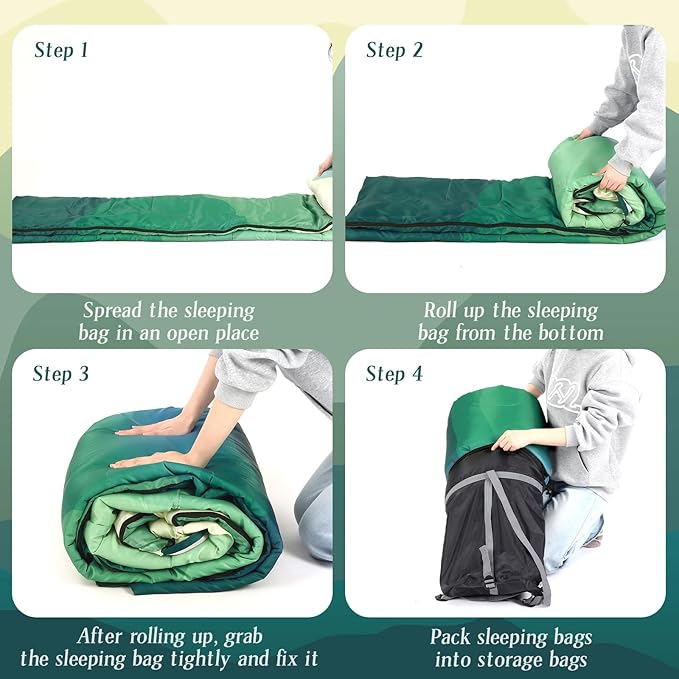 Double Sleeping Bag for Adults with Pillow Queen Size Waterproof Two Person Sleeping Bag for Outdoor Camping Hiking Backpacking All Season Cold Warm Weather