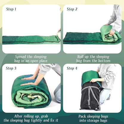 Double Sleeping Bag for Adults with Pillow Queen Size Waterproof Two Person Sleeping Bag for Outdoor Camping Hiking Backpacking All Season Cold Warm Weather