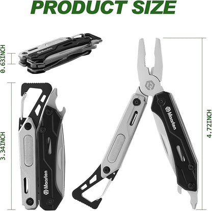 Maarten Multitool, 9-in-1 Stainless Steel Multi Tool Pocket Knife with Screwdriver, Self-locking Multitool Pliers, Survival, Bottle Opener, Camping, Hiking, Simple Repair