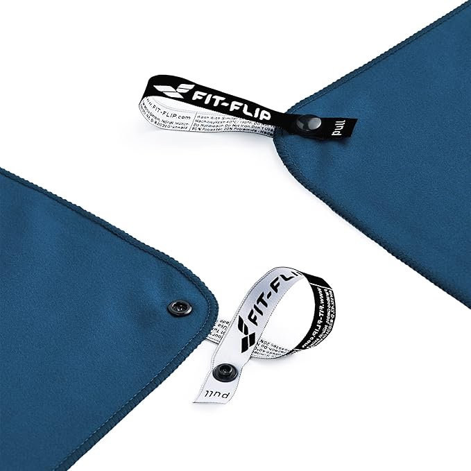 Fit-Flip Travel Towel - Compact & Ultra Soft Microfiber Camping Towel - Quick Dry Towel - Super Absorbent & Lightweight for Sports, Beach, Gym, Backpacking, Hiking and Yoga