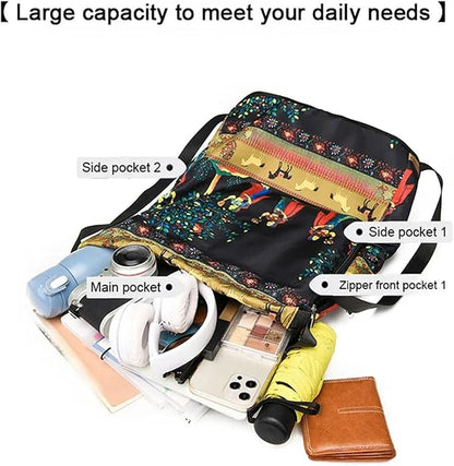 Drawstring Foldable Large Capacity Dry-wet Separation Travel Sports Backpack Waterproof Gym Bag with Multiple Pockets (Dark Blue)
