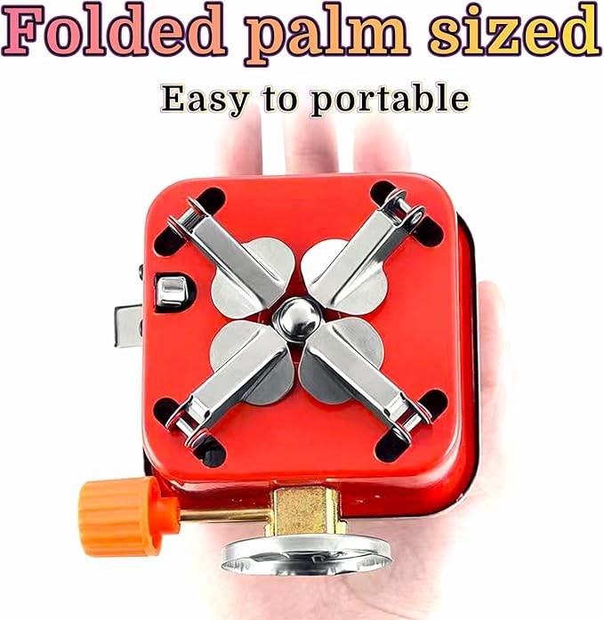 Camping Stove Portable Camping Stove, Upgraded Portable & Foldable High-Efficiency Gas Stove, Ultra-Mini Design for Versatile Outdoor Scenarios Including Hiking, Camping, and Road Trips