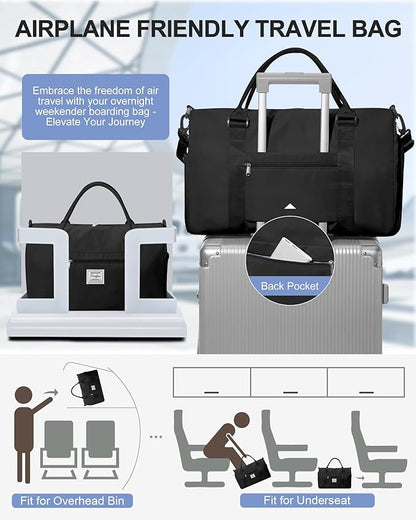 Gym Bag Womens,Travel Duffel Carry on Bag Sport Tote Bag Weekend Overnight Bag