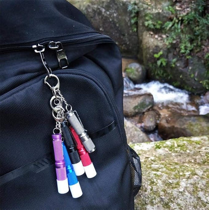 Mini Keychain Flashlight AAA Small Bright 150 Lumens 3 Modes,Waterproof Multipurpose Caplight Camplight Tablelight Necklace Light for EDC,Reading,Walk, Emergency,Parents Kids Gift(Purple for Love)