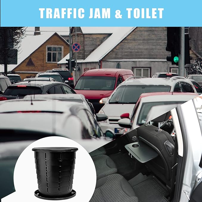 mupera Portable Toilet - Upgrade Foldable Toilet with Waste Bags and Toilet Storage Bag, Multifunctional 8 Gallon Travel Retractable Potty with Lid, for Car RV Boating