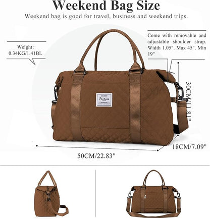 Travel Duffel Bag,Sports Tote Gym Bag,Shoulder Weekender Overnight Bag for Women