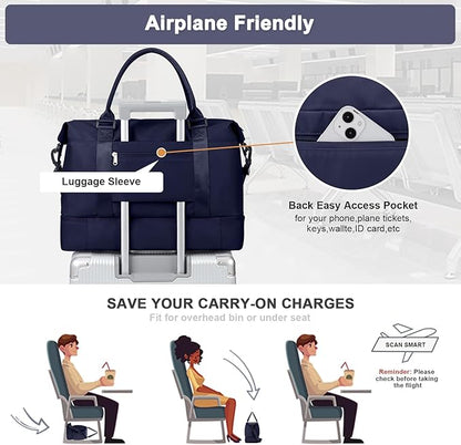 Travel Duffel Bag,Sports Tote Gym Bag,Shoulder Weekender Overnight Bag for Women