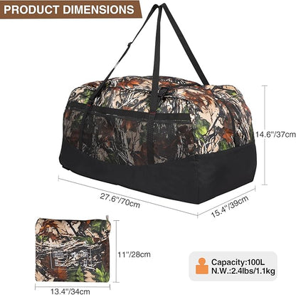 REDCAMP Foldable Travel Bag, Large Sports Bag, 75L/96L/100L, Lightweight Waterproof Tote Bag