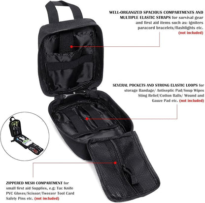 Molle First Aid Pouch Empty Medical Bag IFAK Tactical Rip-Away Pouches Small Bug Out Bags Trauma Medic Bag