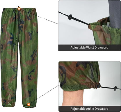 LOOGU Mosquito Suits, Net Bug Pants & Jacket Hood Sets - Ultra-fine Mesh - With Fishing, Hiking, Camping and Gardening
