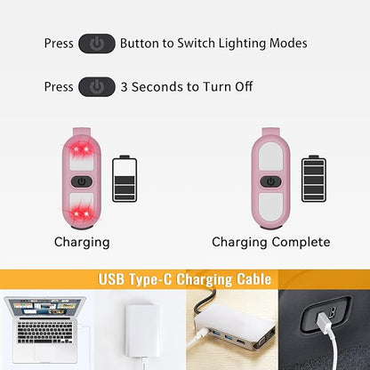 Nurse Light LED Clip On Flashlight Running Light Rechargeable Safety Lights for Walking at Night Outdoor Nursing Night Shift Light Bright Lightweight Portable Gift White
