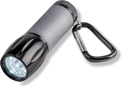 Carson LEDSight PRO LED Flashlight with 9 LED Bulbs with Two Brightness Settings and Carabiner Clip Attachment (SL-55)