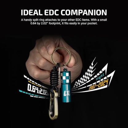 OLIGHT I1R 2 Pro-i17 Eos 180 Lumens EDC Rechargeable Keychain Flashlight, Powered by Rechargeable Battery with USB-C Charing, Mini Handheld Light for Everyday Carry(Checkered Flag)