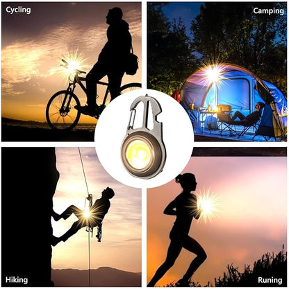 COB Keychain Work Light,COB Keychain Flashlight,Mini Portable Keychain Tools - USB Rechargeable, 800 Lumens,Multifunctional Work Light with Screwdriver- Portable Outdoor Emergency Lighting