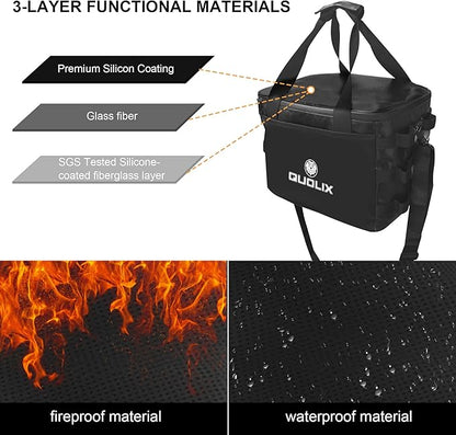 Portable Waterproof Fireproof Camping Storage Bag, Grill Carry Bag, Cookware Organizer, Outdoor Case for Tailgating, Grilling, Bag Only