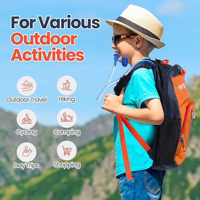 1 Pcs Kids Hydration Backpack with 1.5L Hydration Water Bladder Lightweight Water Backpack Hydration Pack