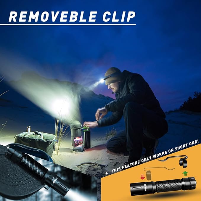 Mini Led Flashlights High Lumens Outdoor Small Tactical Flashlight Glow in The Dark 3.55 Inch Handheld Pen Light Clip for Camping Emergency Inspection Repair Battery Powered