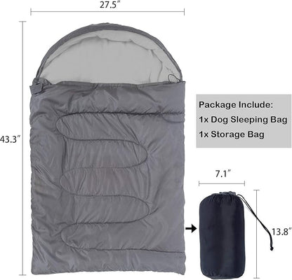 KUDES Dog Sleeping Bag Waterproof Warm Packable Dog Bed with Storage Bag for Indoor Outdoor Travel Camping Hiking Backpacking (43''Lx27''W)