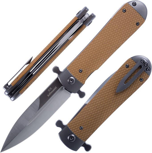 Firebird Knife GANZO Firebird Adimanti Samson-BR Pocket Folding Knife G10 Handle with Clip D2 Steel Blade Hunting Fishing Camping Outdoor EDC Knife (Brown)