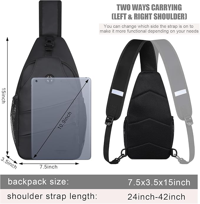 Crossbody Bags for Women Men Trendy Sling Bag Bakpack Casual Chest Bag with Convertible Shoulder Strap