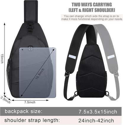 Crossbody Bags for Women Men Trendy Sling Bag Bakpack Casual Chest Bag with Convertible Shoulder Strap