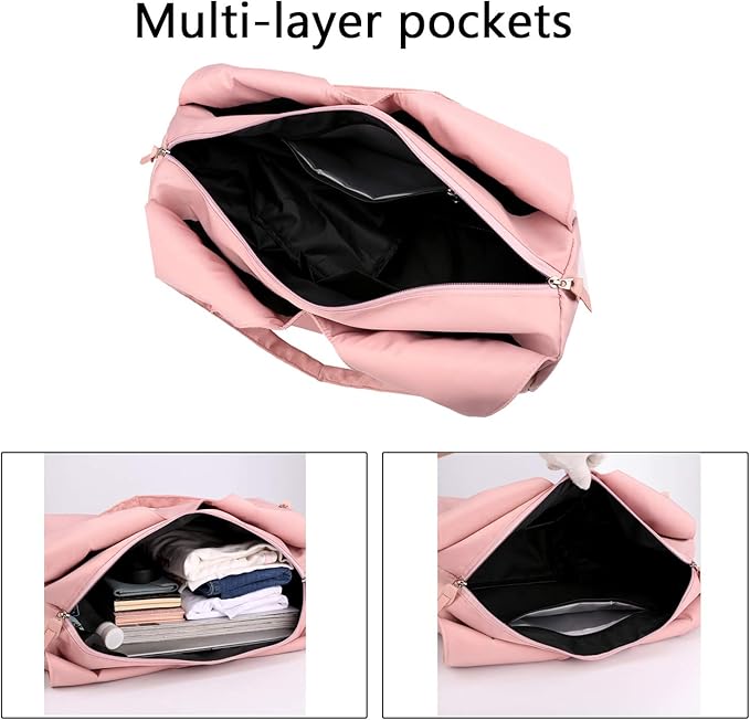 forestfish Yoga Gym Bag for Women with Shoes Compartment & Wet Dry Storage Pockets Lightweight Duffel Bag